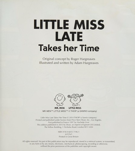 Little Miss Late Takes Her Time takes her time