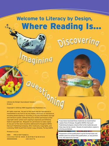 Student Sourcebook, Volume 1 Grade 3 2013